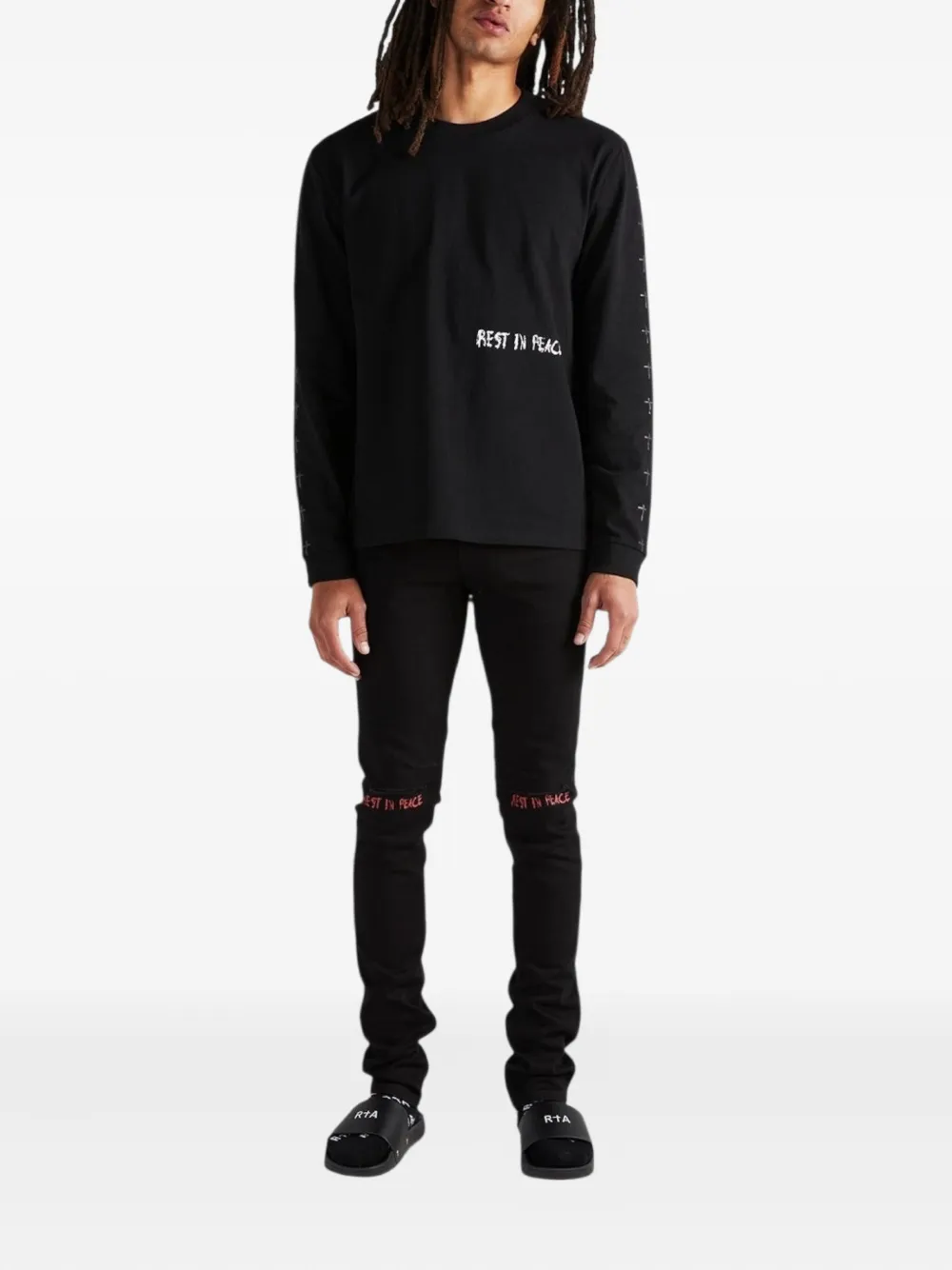 RTA Skinny jeans met print - Zwart