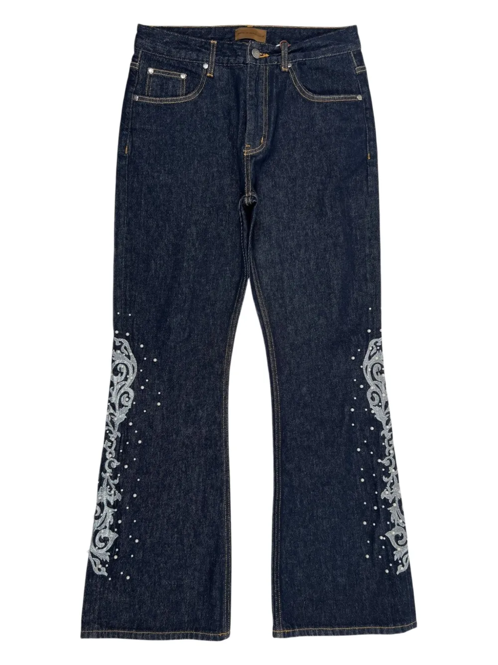 BIRTH OF ROYAL CHILD pearl-embellished flared jeans | Blue | Image 1