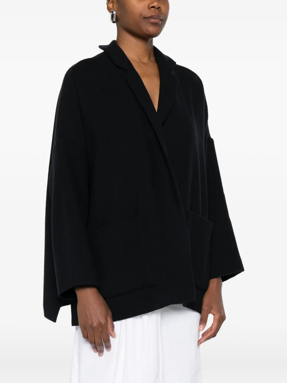 Daniela Gregis Wool Oversized Jacket In Black