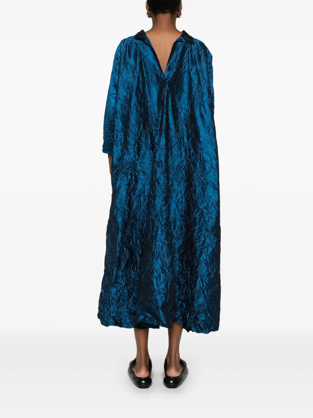 Daniela Gregis Zijden midi-jurk Blauw