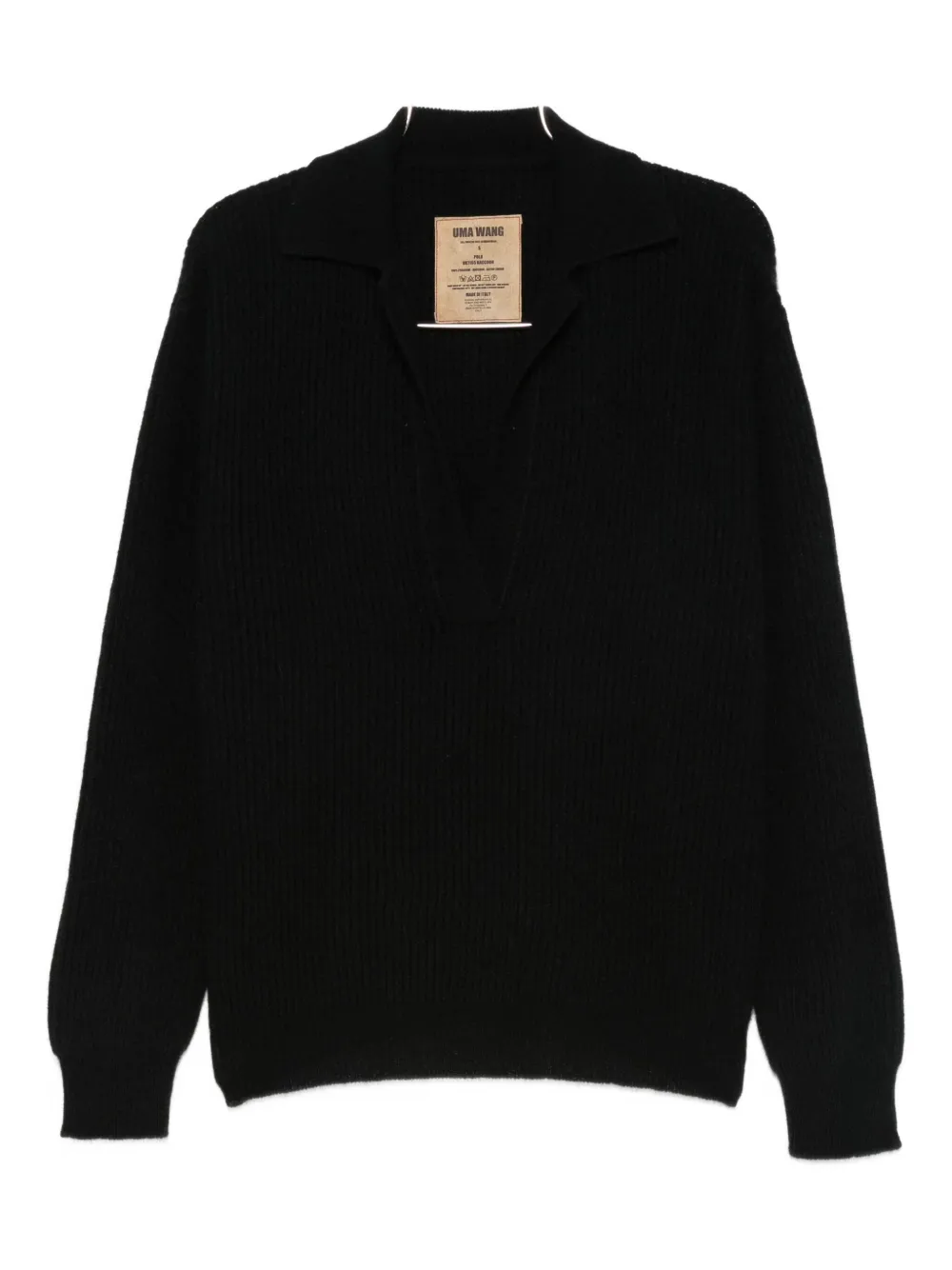 Uma Wang knitted polo top | Black | Image 1