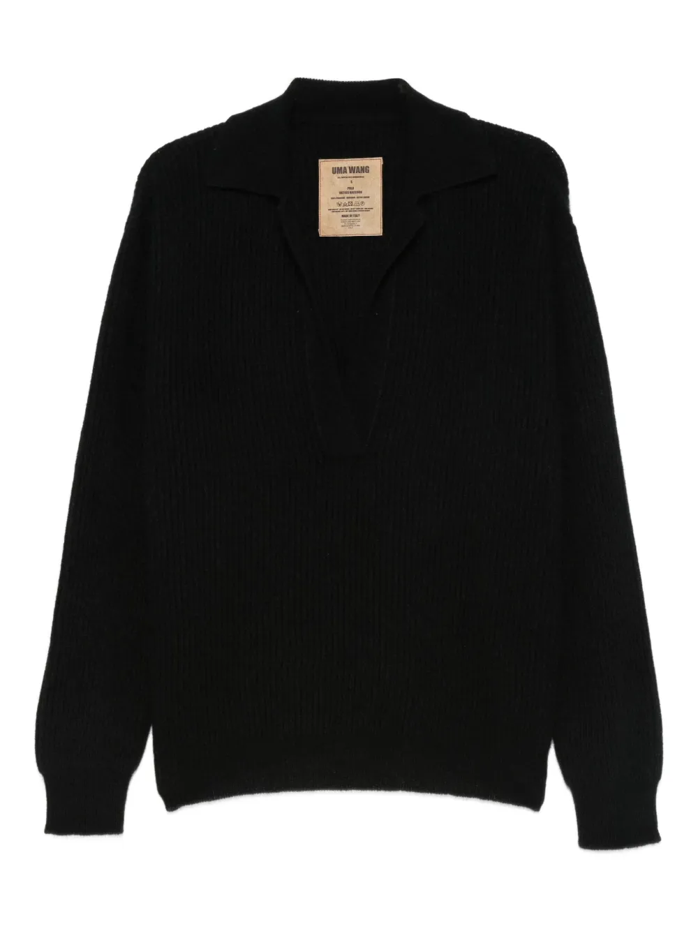 Uma Wang playera tipo polo tejida | negro | Image 1