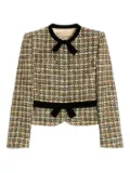 Valentino Garavani bow-belt tweed jacket - Green
