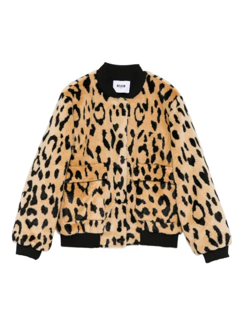 MSGM Kids veste bomber en fourrure artificielle