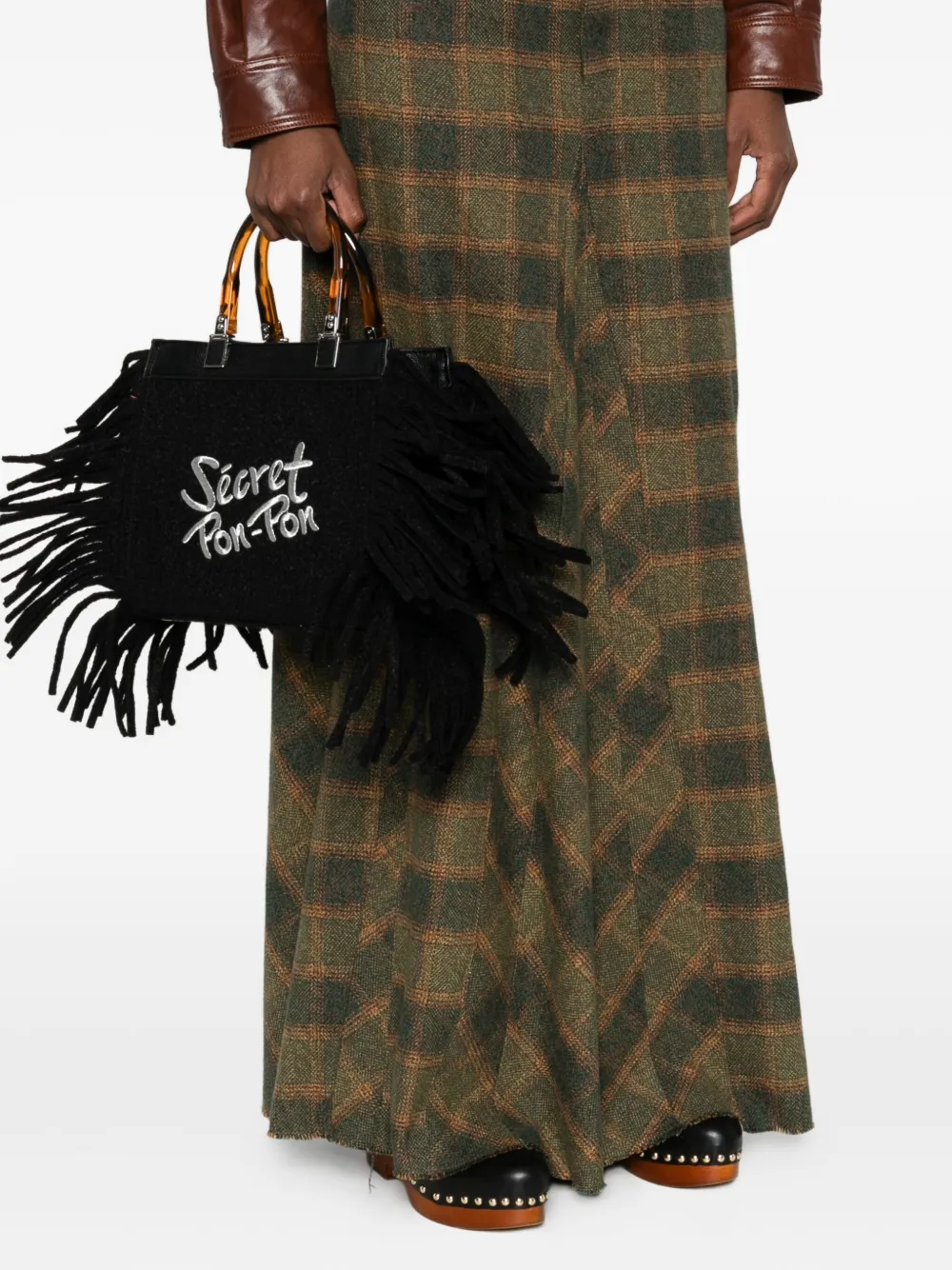 Secret Pon Pon fringed top-handles shoulder bag | Image 2