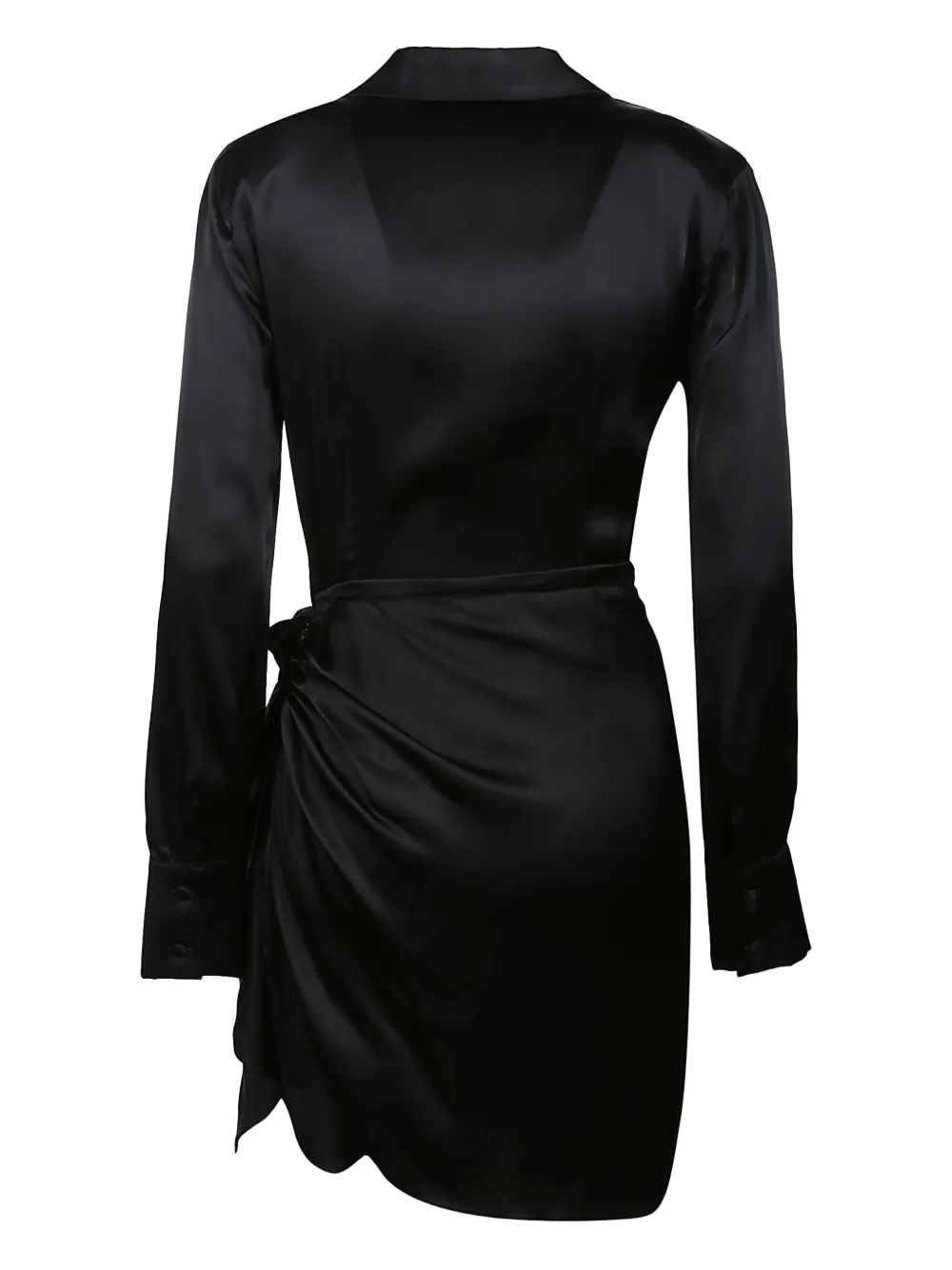 Federica Tosi wrap-effect satin dress - Zwart