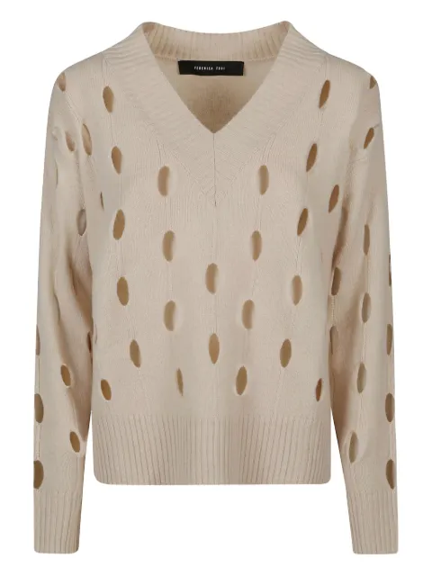 Federica Tosi V-neck cut-out wool sweater