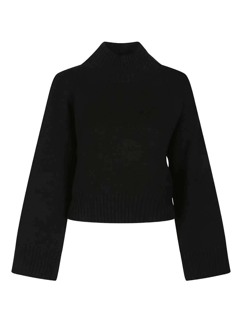 Fabiana Filippi High-neck Wide-sleeve Sweater In Black
