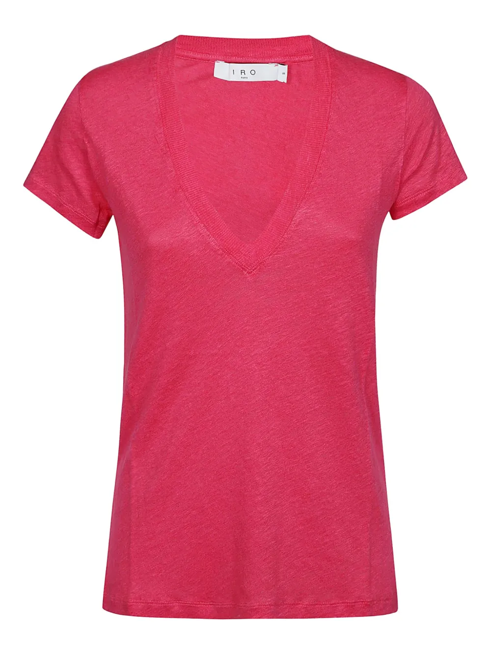 Iro V-neck Linen T-shirt In Pink
