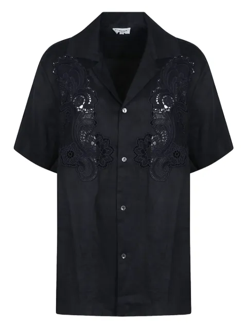 P.A.R.O.S.H. lace-panel linen shirt
