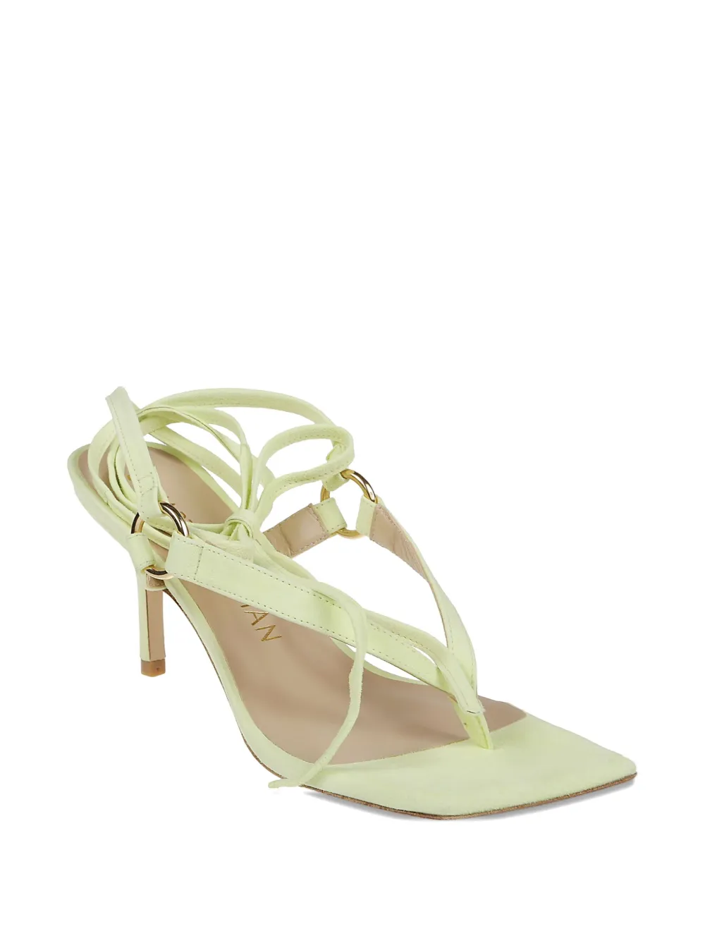 Stuart Weitzman 70 mm Lalita sandalen met vierkante neus en bandjes Groen