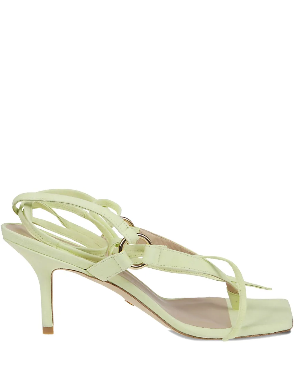 Stuart Weitzman 70mm Lalita lace-up square-toe sandals Groen