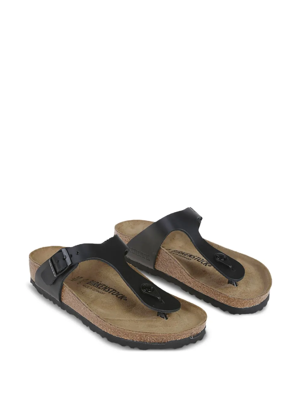 Birkenstock Gizeh leren sandalen met gesp Zwart