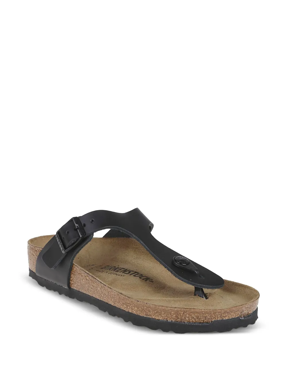 Birkenstock Gizeh leren sandalen met gesp Zwart
