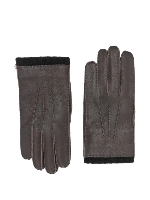 Paul Smith ribbed-trim leather gloves