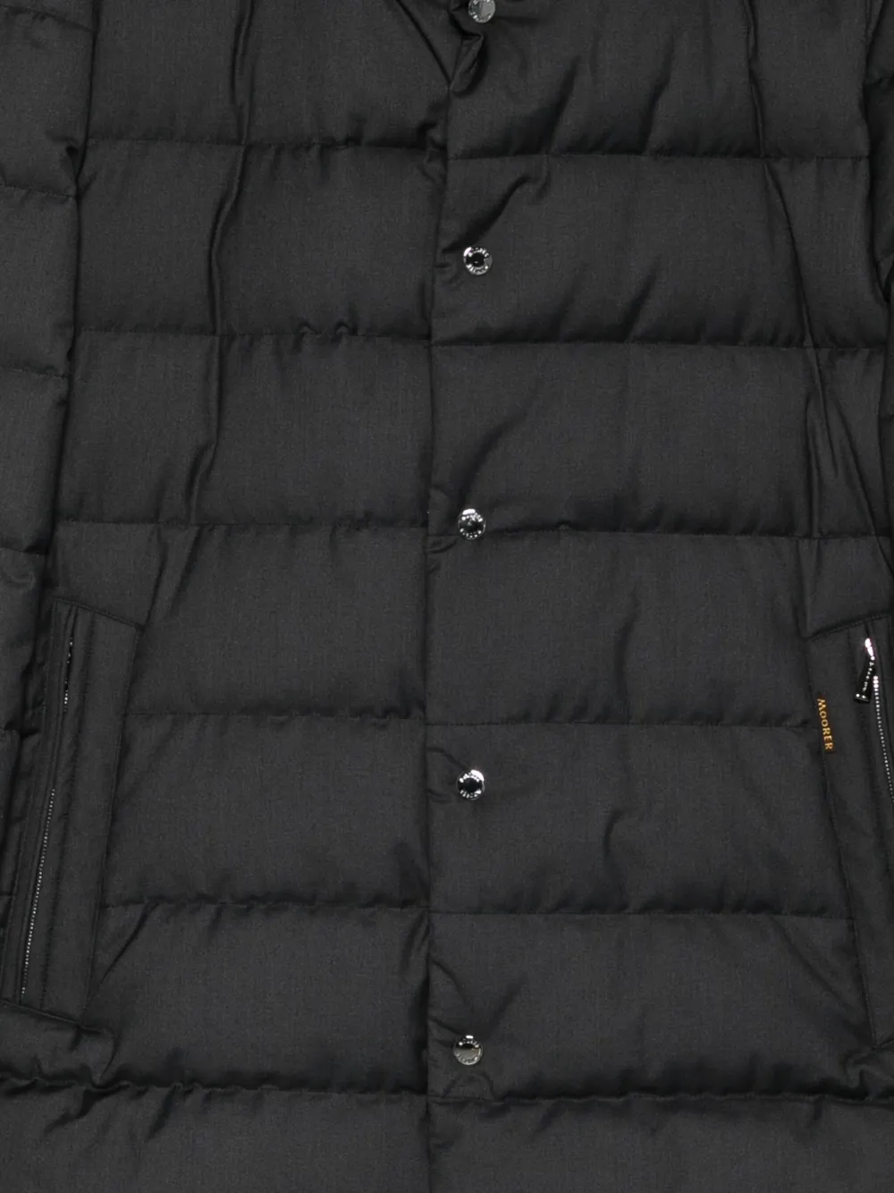 Moorer Buttoned Padded Coat In Black