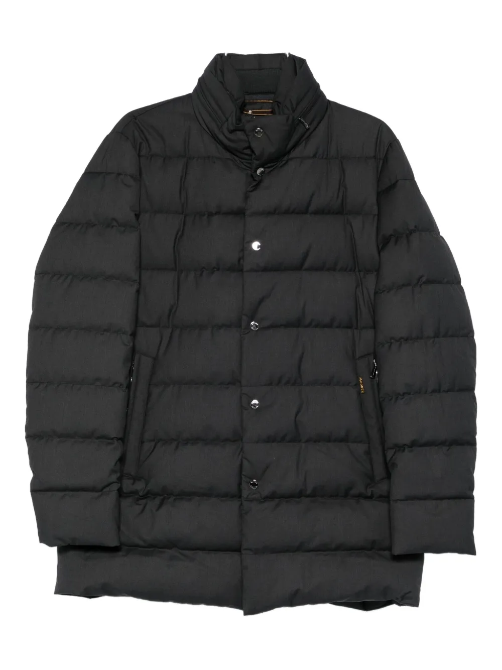 Moorer Buttoned Padded Coat In Black