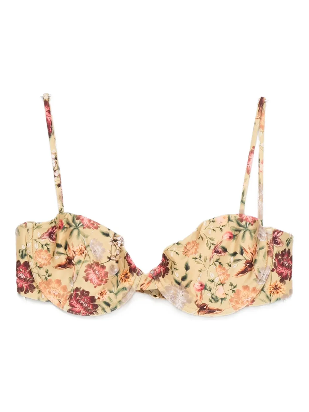 Agua By Agua Bendita Floral Bikini Top In Neutral