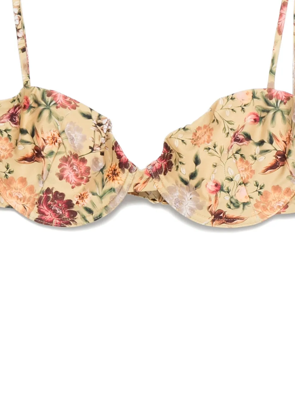 Agua By Agua Bendita Floral Bikini Top In Neutral