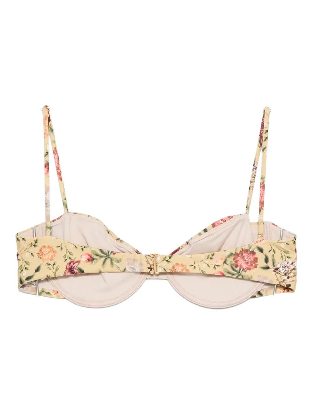 Agua By Agua Bendita Floral Bikini Top In Neutral