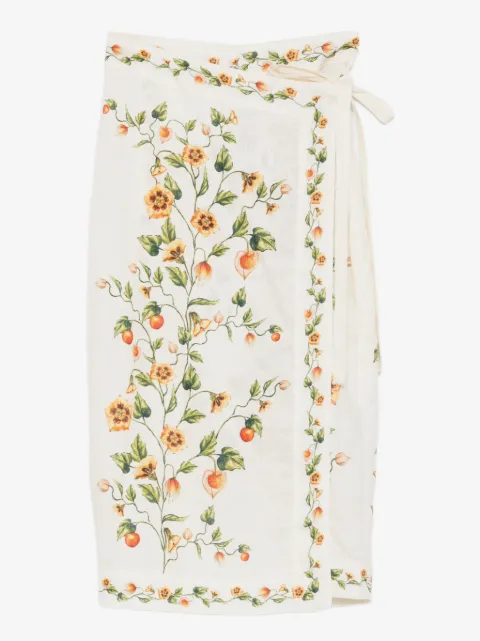 Agua By Agua Bendita Pareo floral pencil midi skirt