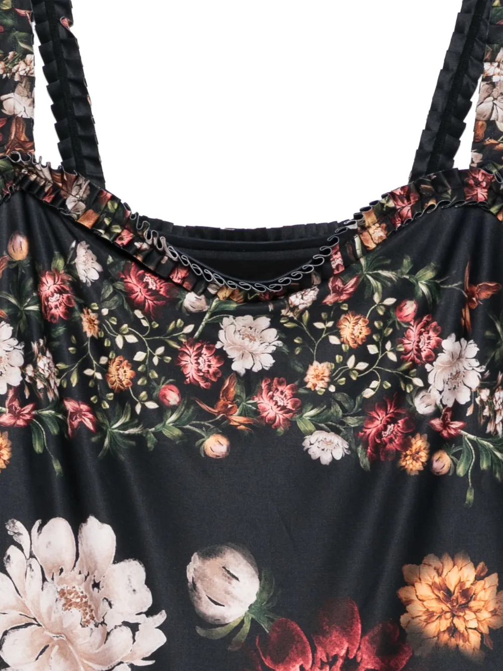 Agua By Agua Bendita Limon Paramo Ruffled-floral Swimsuit In Blue