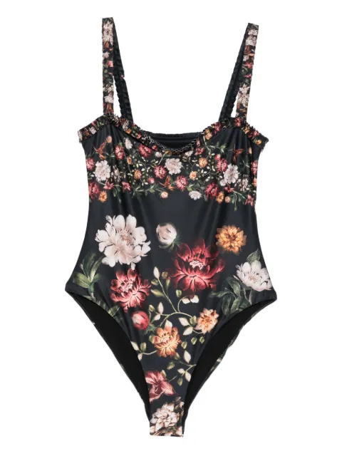 Agua By Agua Bendita Limon Paramo ruffled-floral swimsuit