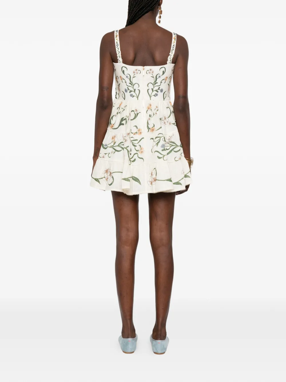 Agua By Agua Bendita Lima Laguna gelaagde mini-jurk met bloemen-print Beige