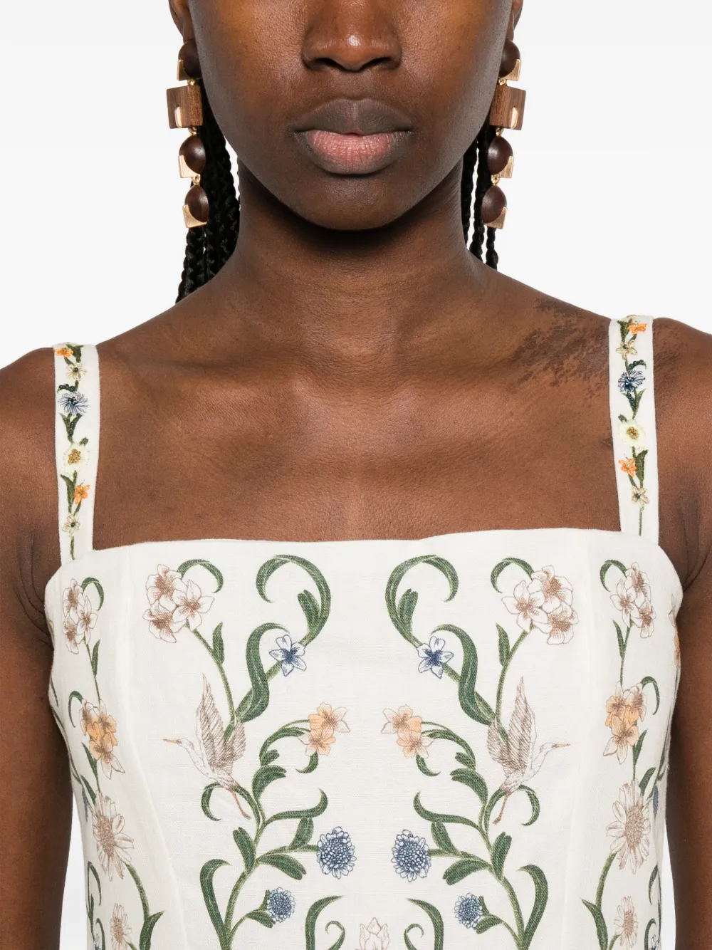 Agua By Agua Bendita Lima Laguna gelaagde mini-jurk met bloemen-print Beige