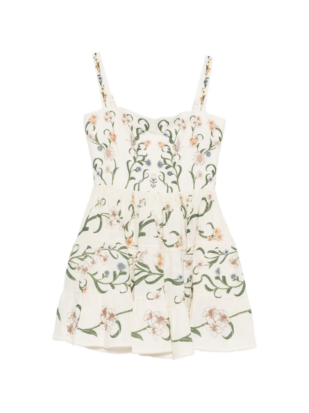 Agua By Agua Bendita Lima floral-print mini dress - Toni neutri