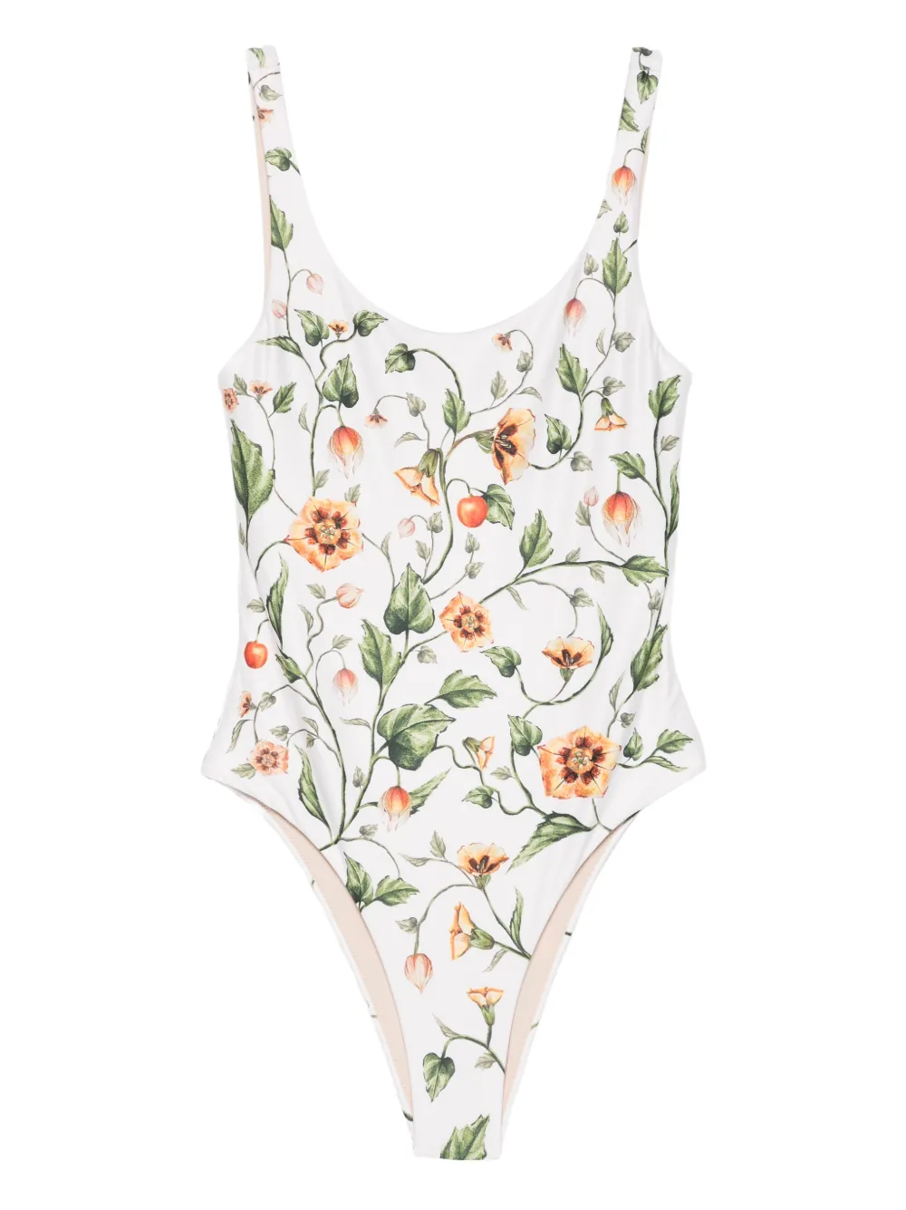 Agua By Agua Bendita Gema Uchuva Floral Swimsuit In White
