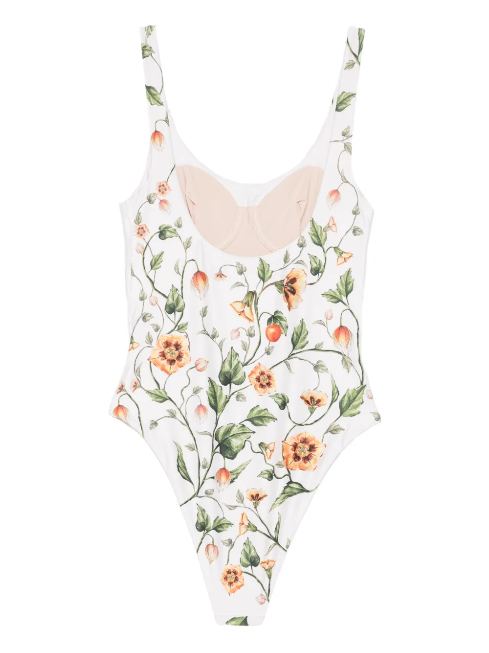 Agua By Agua Bendita Gema Uchuva Floral Swimsuit In White