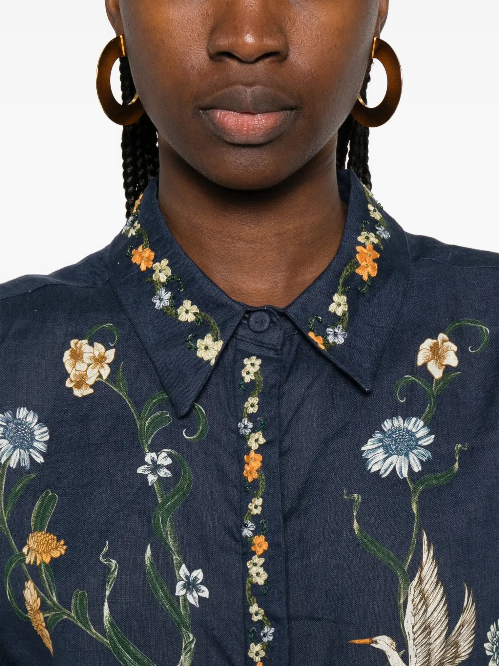Agua By Agua Bendita Virtuosa cropped blouse met bloemenprint Blauw