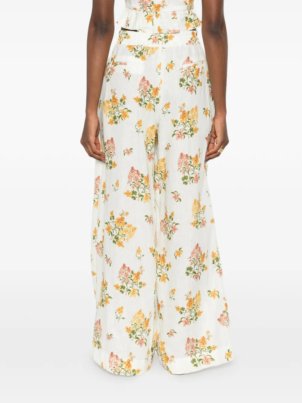 Agua By Agua Bendita Tota Cordillera palazzo broek met bloemenprint Wit