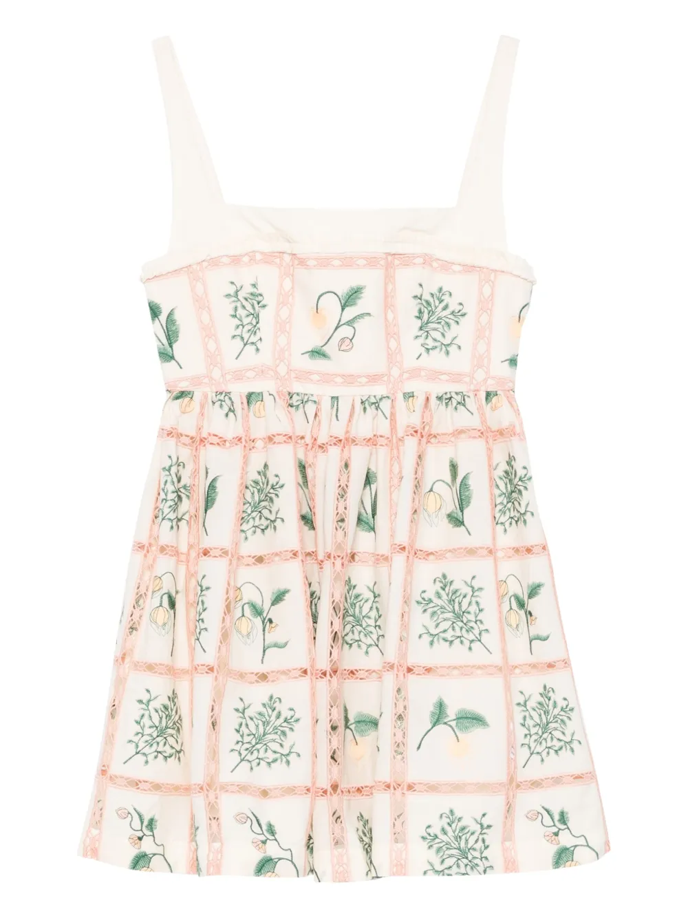 Agua By Agua Bendita strappy floral mini dress - ニュートラル Agua By Agua Bendita strappy floral mini dress - ニュートラル