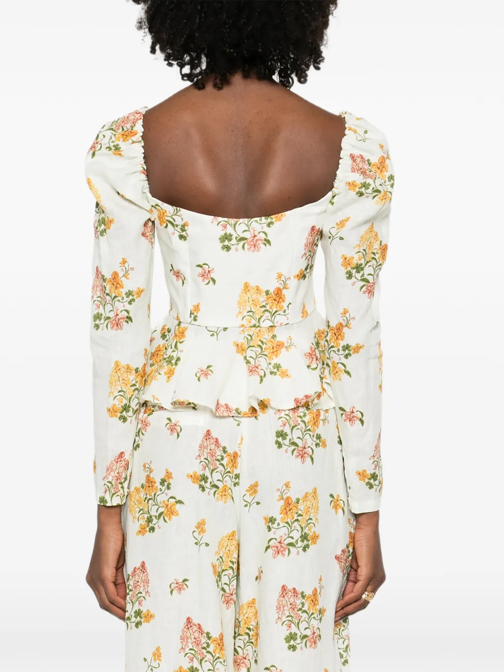 Agua By Agua Bendita Bromelia Cordillera korset top met bloemenprint Wit