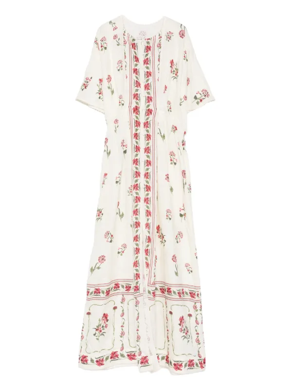 Agua by Agua Bendita Gesto Quebrada Kaftan in Neutrals