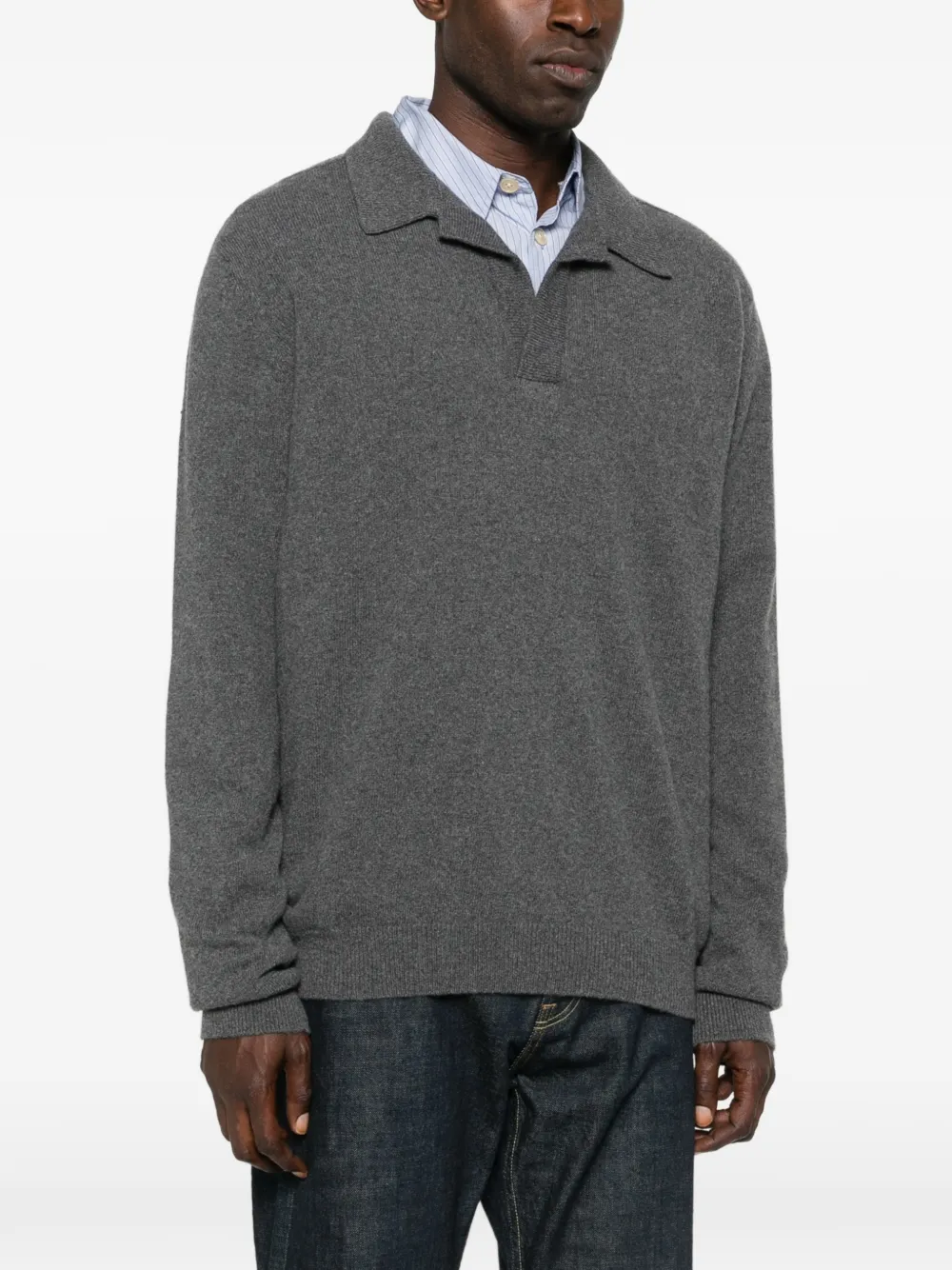  Balmain Polo-collar Sweater - Grey 