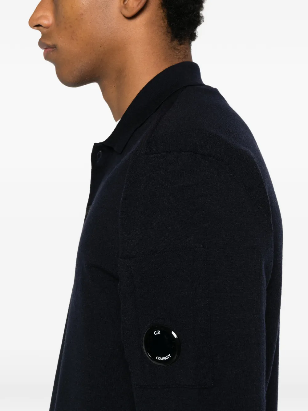 C.P. Company Gebreide polotrui met knopen Blauw