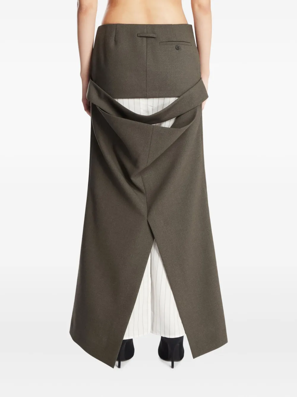 Jean Paul Gaultier Maxi-rok met zakdetail Groen