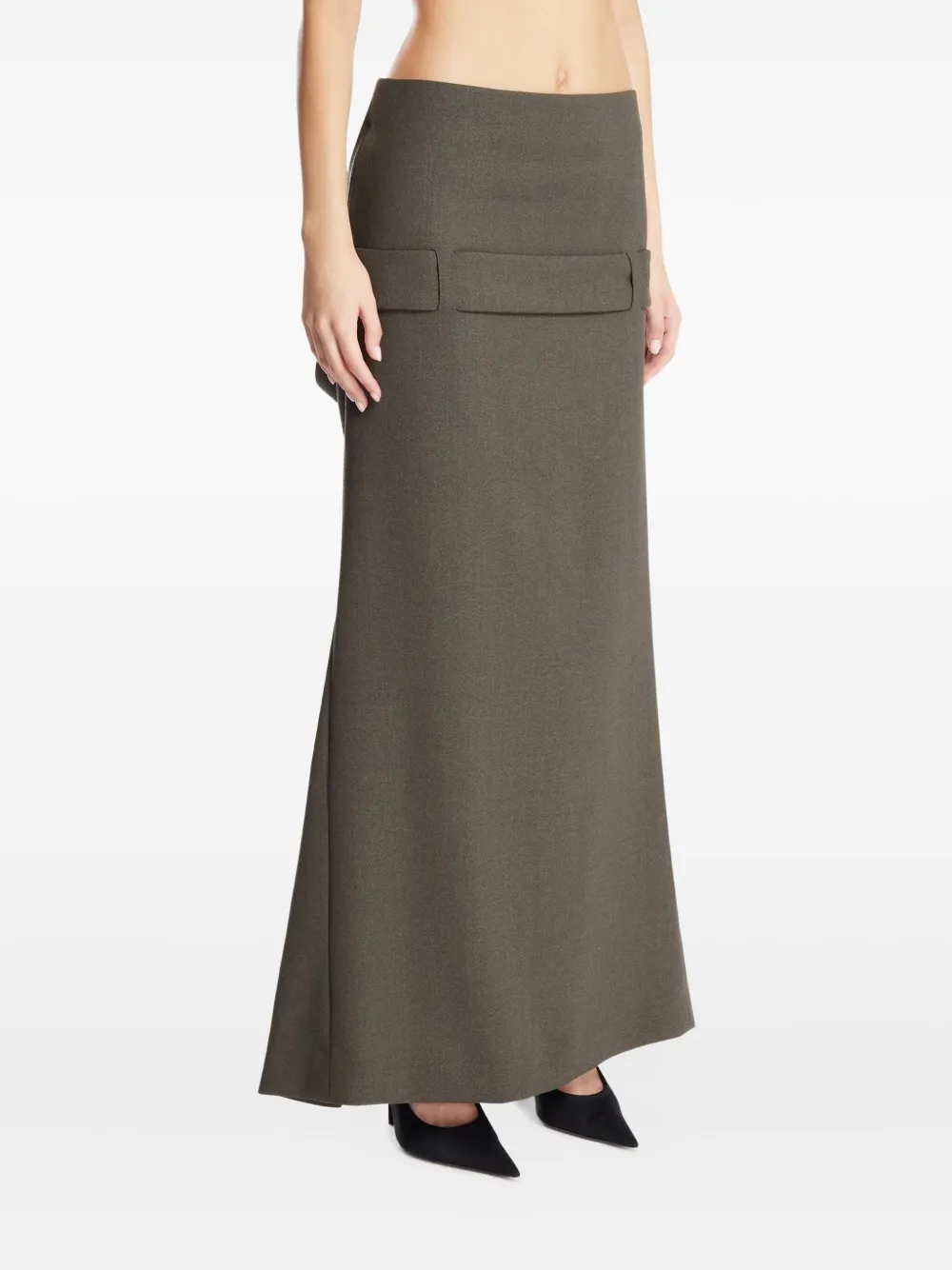 Jean Paul Gaultier Maxi-rok met zakdetail Groen