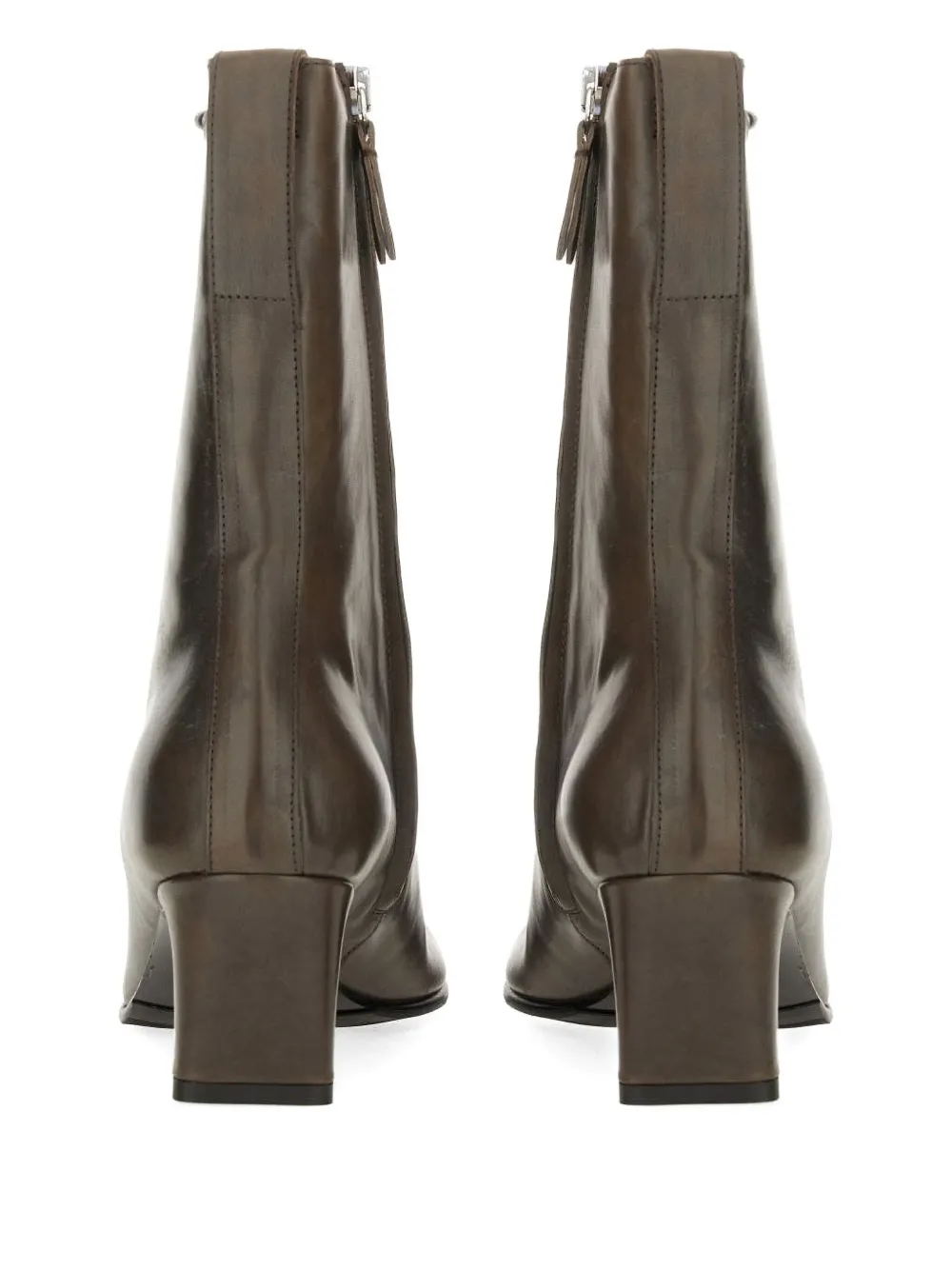 OUR LEGACY Leren enkellaarzen Bruin