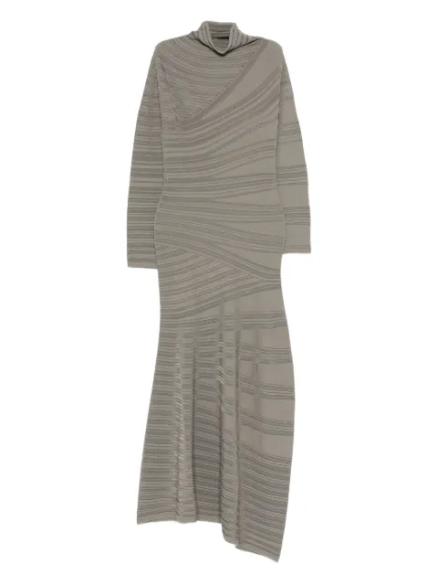 Giorgio Armani vestido largo con cuello vuelto y motivo de rayas