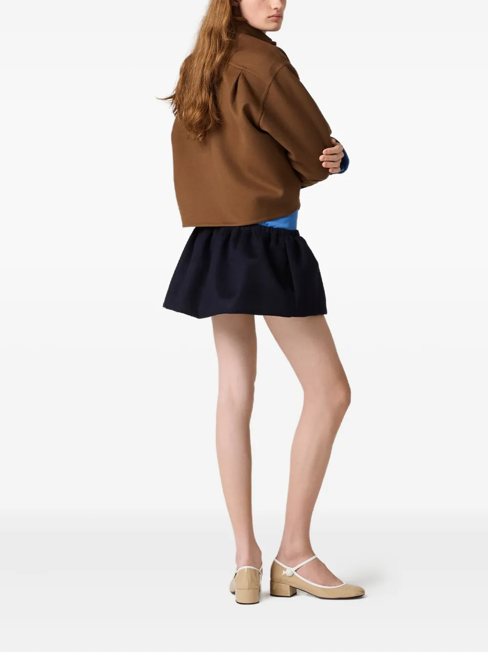 Miu Blouse met geborduurd logo Bruin