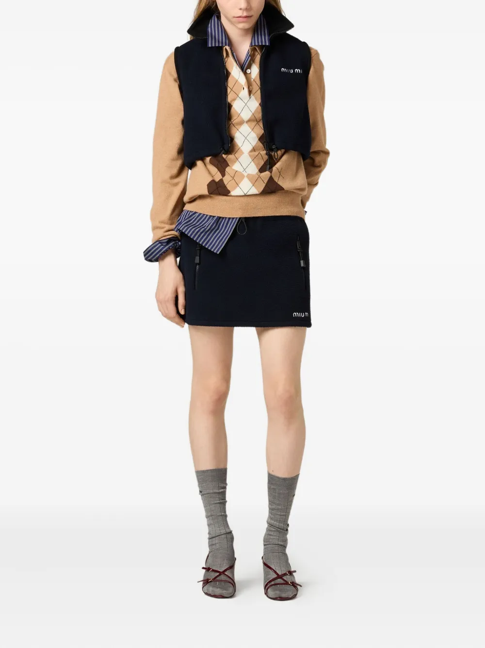 Miu Miu Fleece Top In Blue