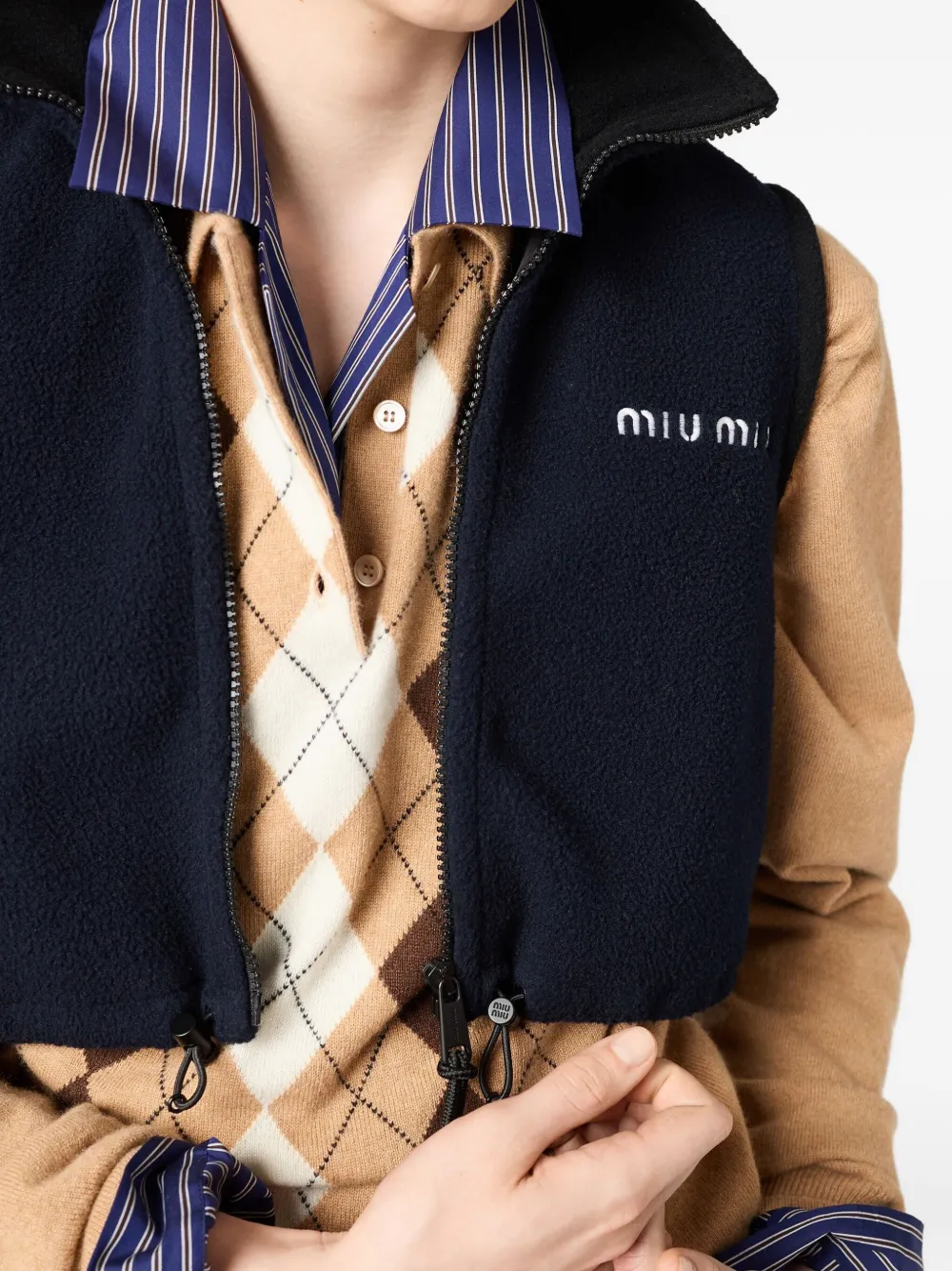 Miu Miu Fleece Top In Blue