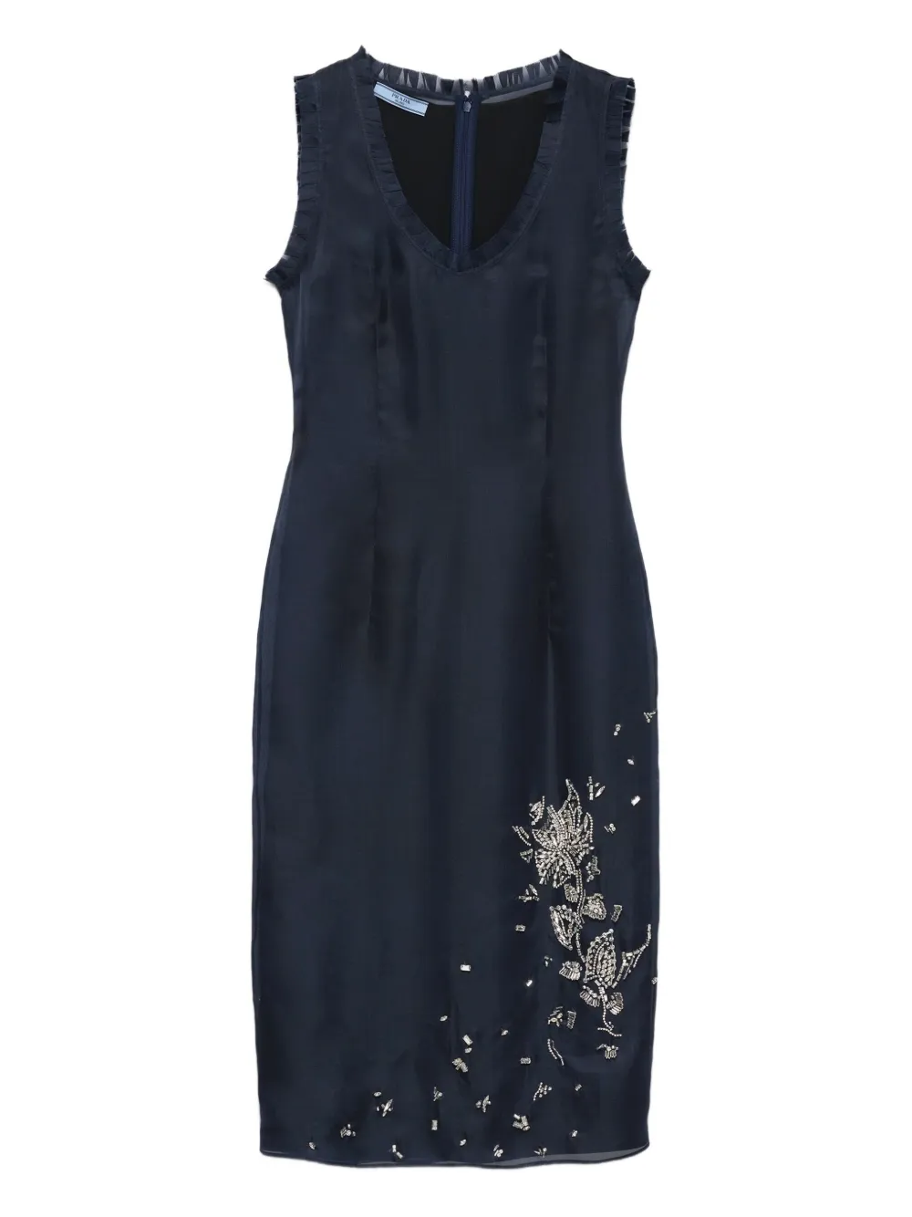 Prada embroidered silk midi dress | Blue | Image 1