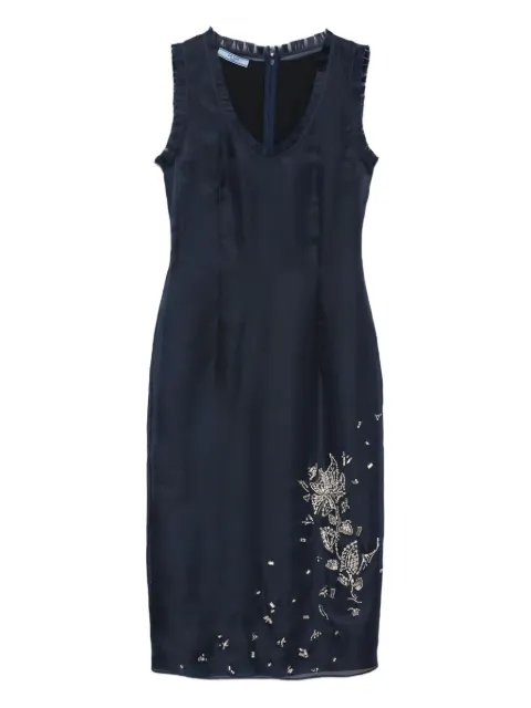 Prada embroidered silk midi dress
