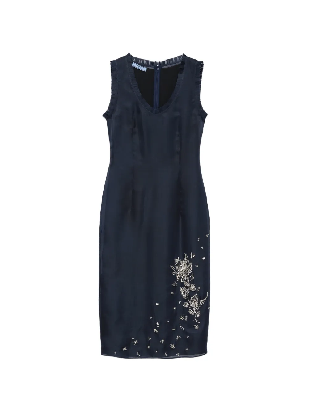Prada Besticktes Seidenkleid - Blau