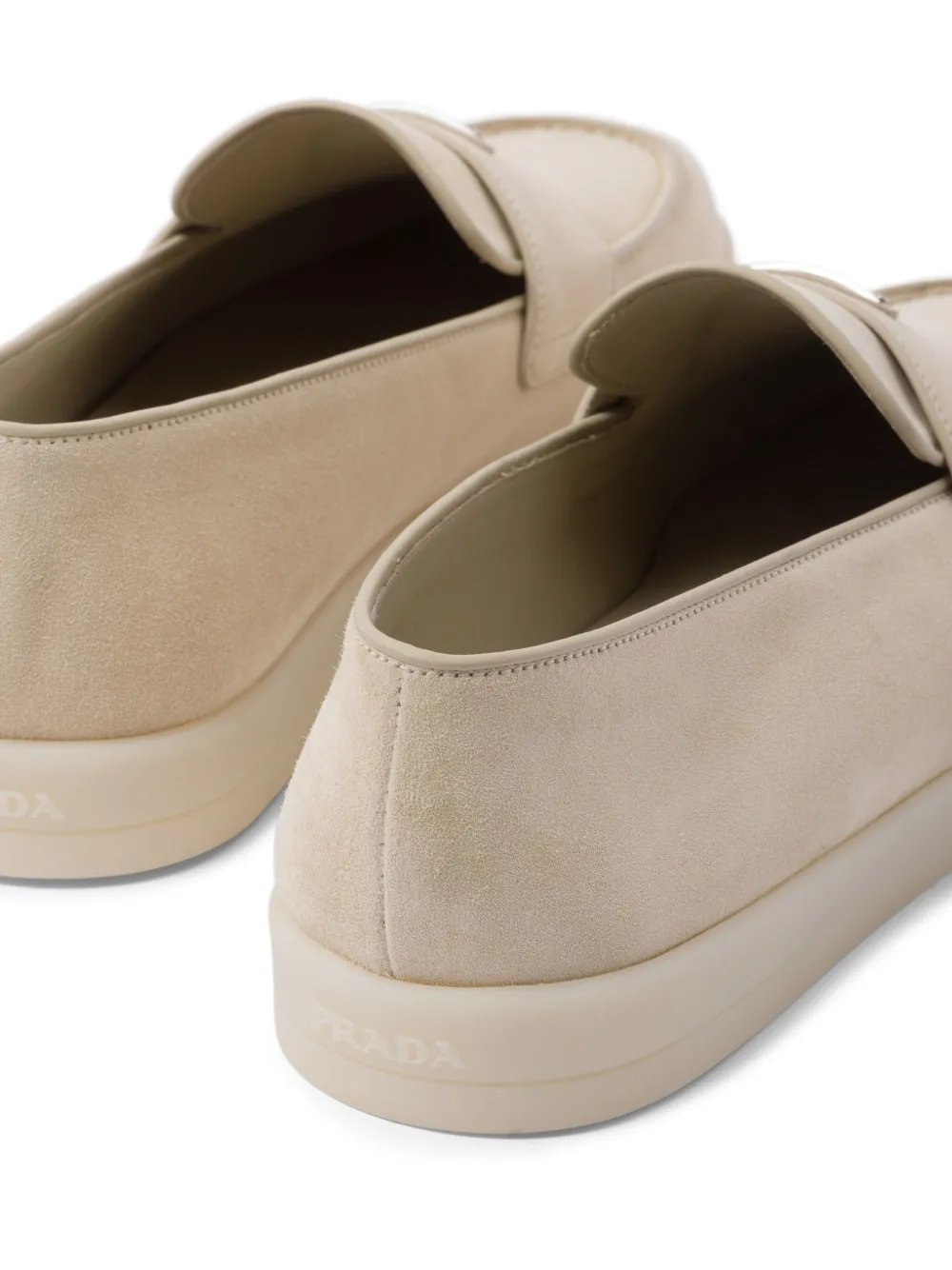 Prada Loafers met logo Beige